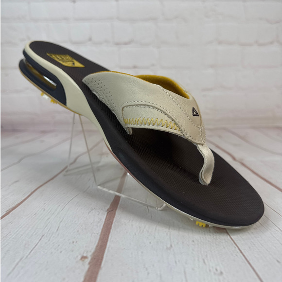 Reef Spackler 19th Hole Brown Flip Flops Sandals With Bottle Opener Mens Size 12 - Picture 2 of 10